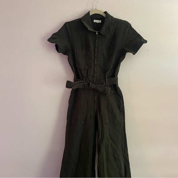 GOOD AMERICAN Moss Fit For Success Palazzo Jumpsuit
 Dark Green - Picture 5 of 10